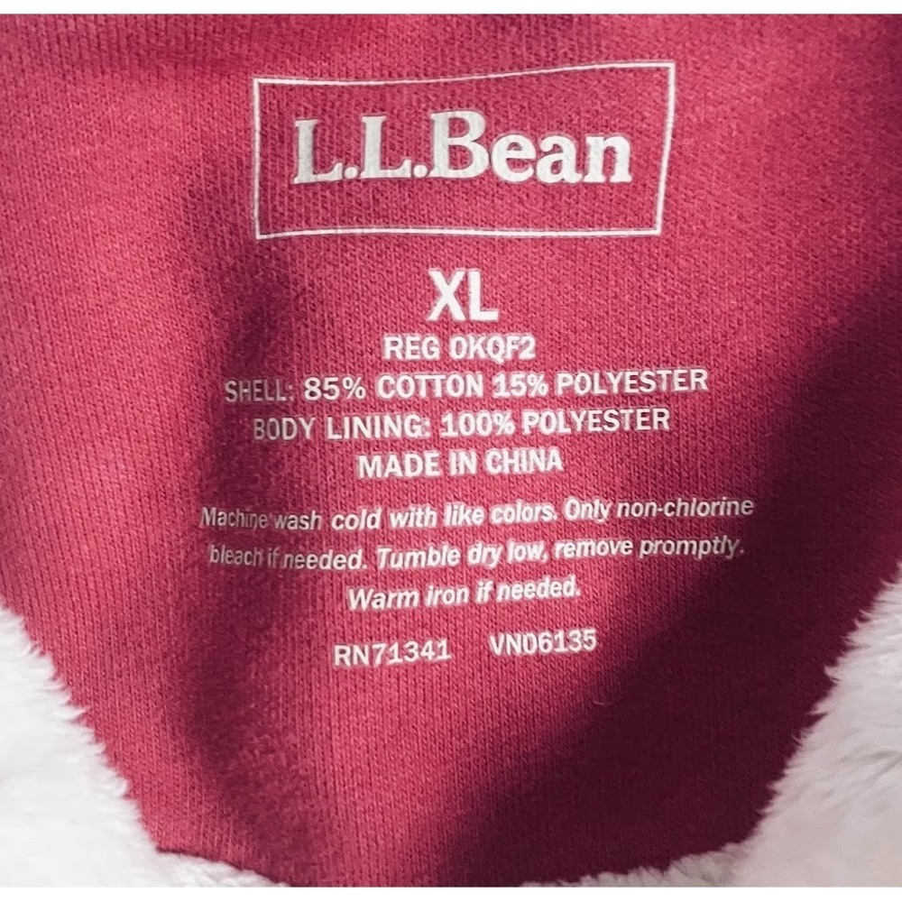 LL‎ Bean Womens XL Coral Pink Sherpa Lined Fleece Full Zip Vest - Picture 2 of 10